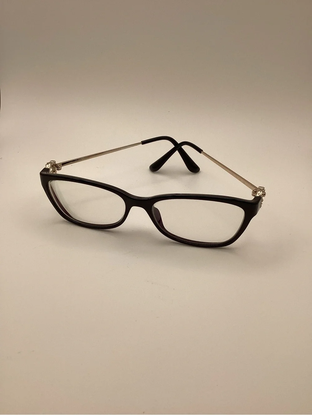 Salvatore Ferragamo Black Eyeglasses with Gold Temples